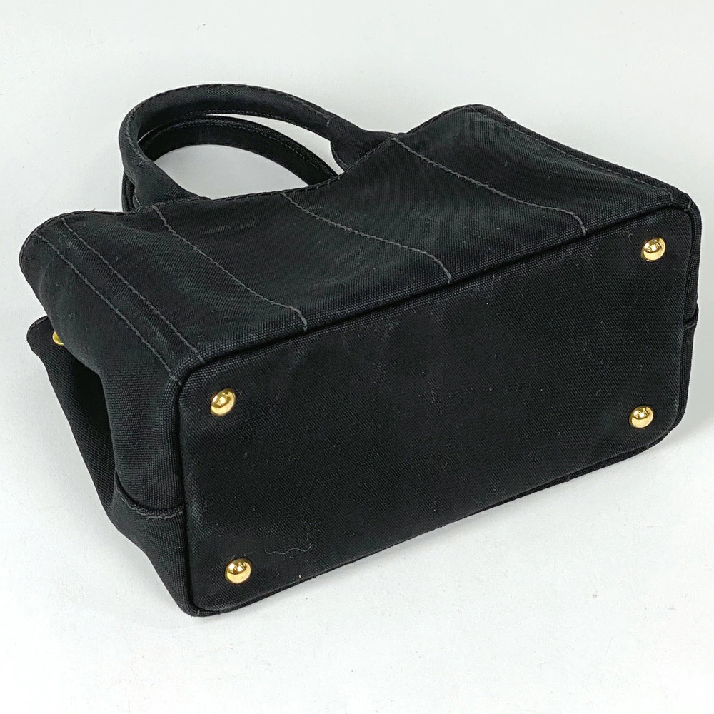 Prada Canapa Tote Bag Handbag Shoulder Canvas Nero Black - Picture 2 of 7